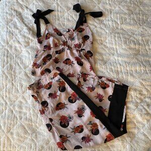 neon rose matching two-piece set